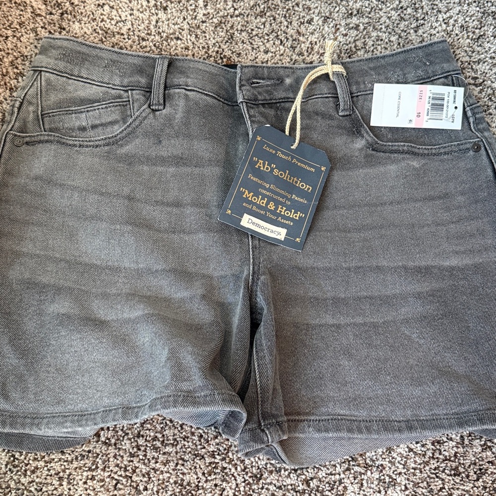 Democracy Charcoal Denim Absolution Shorts NWT